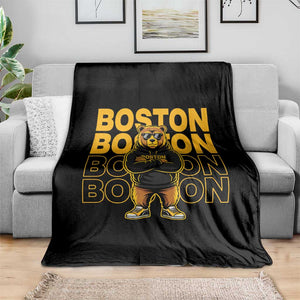 Retro Boston Ice Hockey Throw Blanket Fear The Bear TS10 Print Your Wear