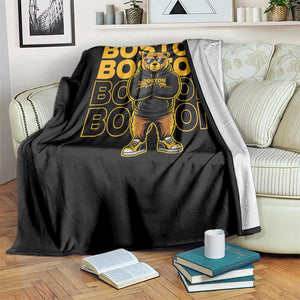 Retro Boston Ice Hockey Throw Blanket Fear The Bear TS10 Print Your Wear