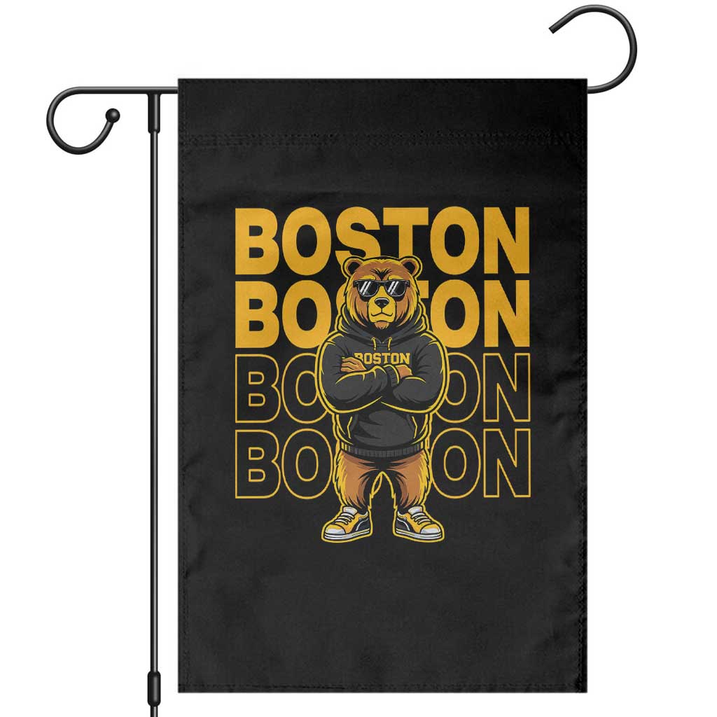 Retro Boston Ice Hockey Garden Flag Fear The Bear TS10 Black Print Your Wear