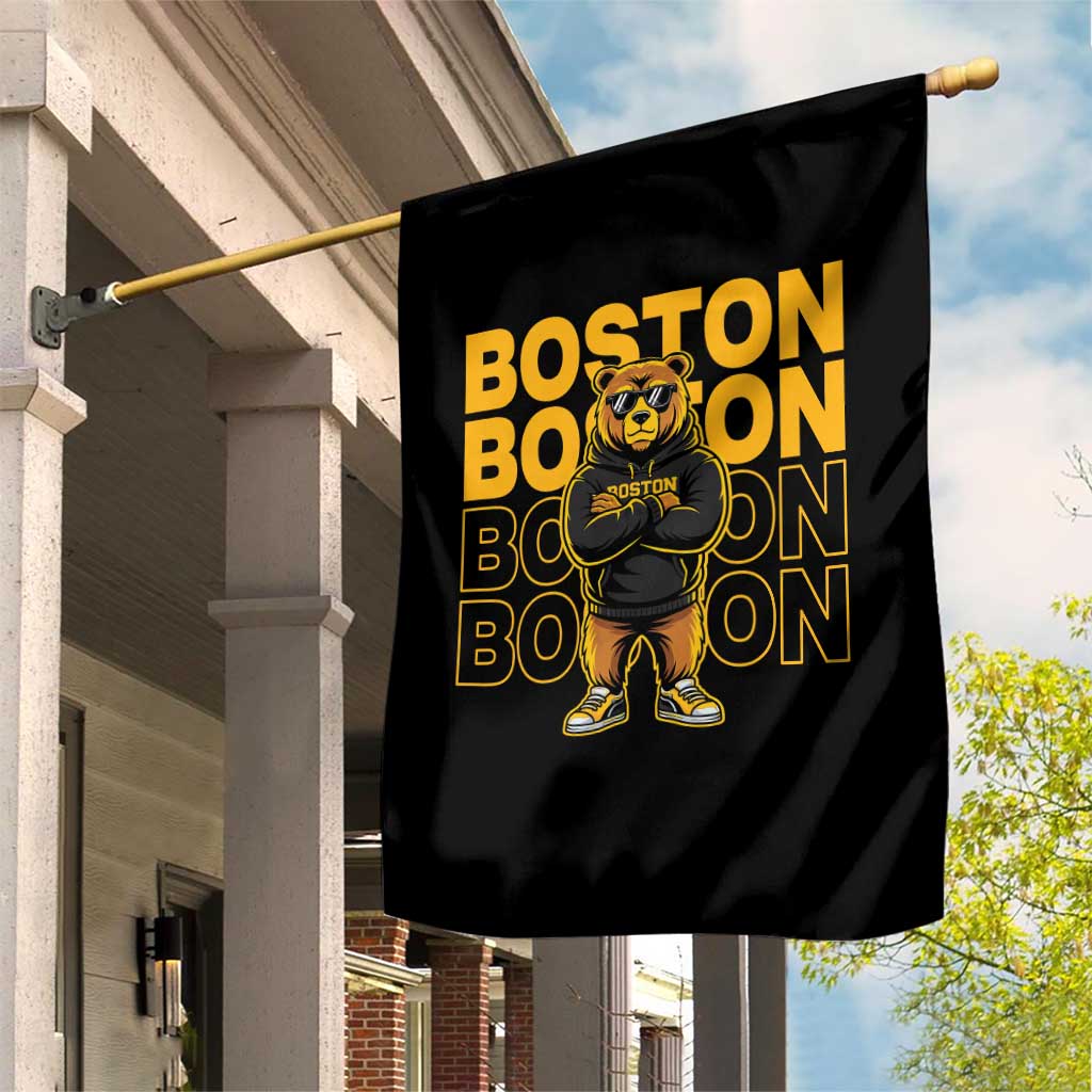 Retro Boston Ice Hockey Garden Flag Fear The Bear TS10 Print Your Wear