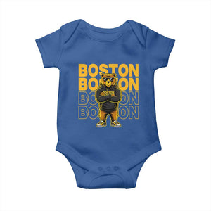 Retro Boston Ice Hockey Baby Onesie Fear The Bear TS10 Royal Blue Print Your Wear