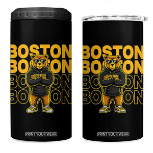 Retro Boston Ice Hockey 4 in 1 Can Cooler Tumbler Fear The Bear TS10 One Size: 16 oz Black Print Your Wear