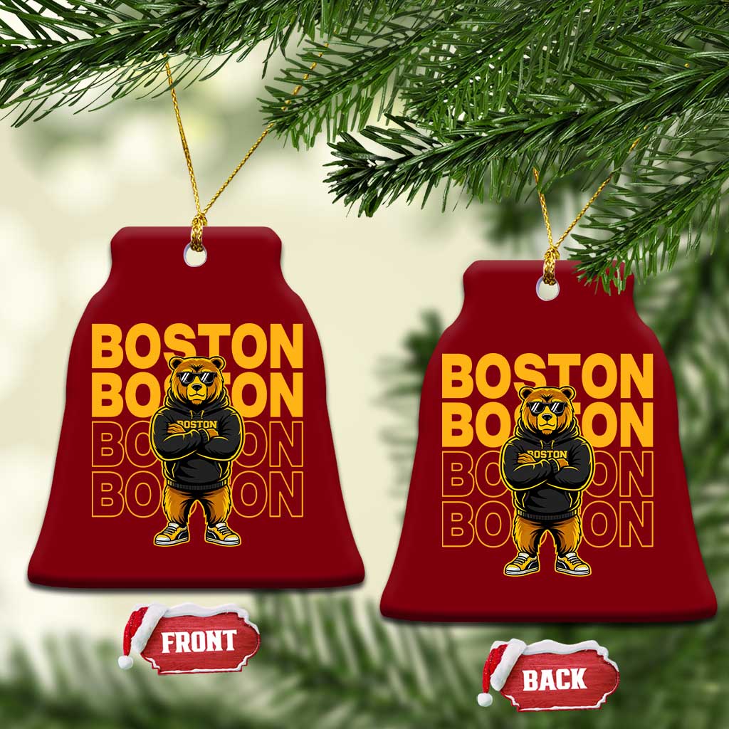 Retro Boston Ice Hockey Ceramic Ornament Fear The Bear TS10 Print Your Wear