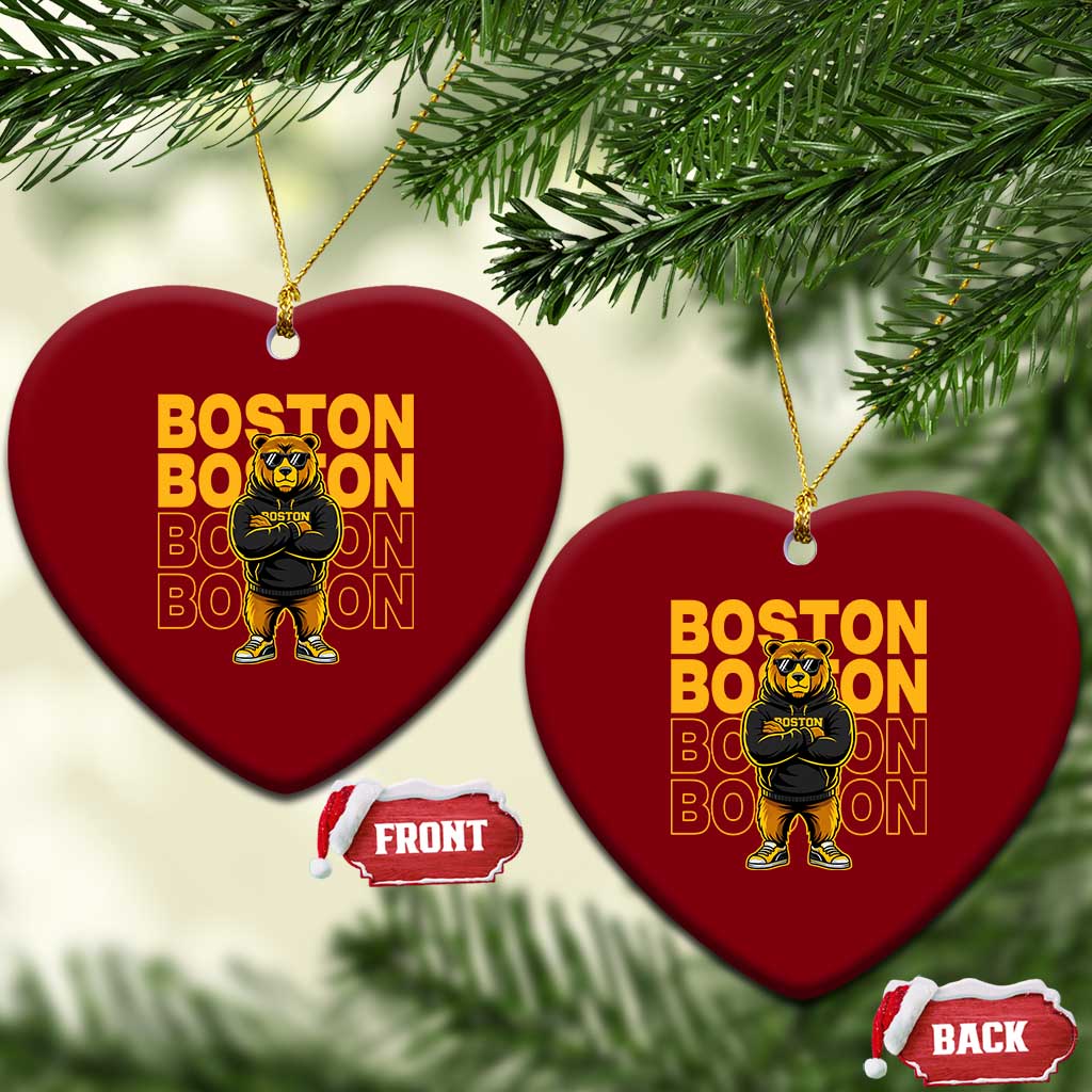 Retro Boston Ice Hockey Ceramic Ornament Fear The Bear TS10 Print Your Wear