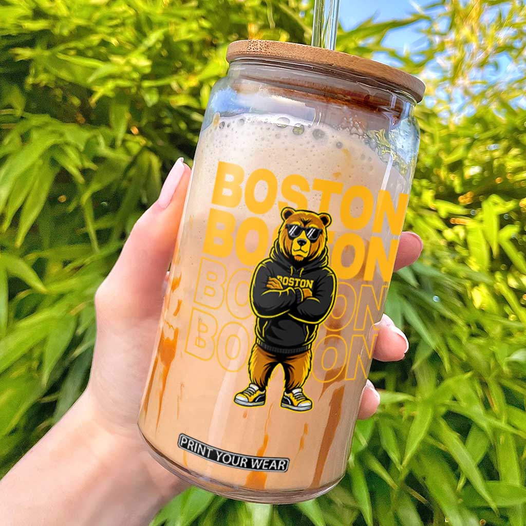 Retro Boston Ice Hockey Glass Can Fear The Bear TS10 Black Print Your Wear