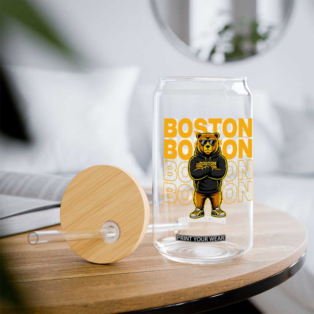 Retro Boston Ice Hockey Glass Can Fear The Bear TS10 Print Your Wear