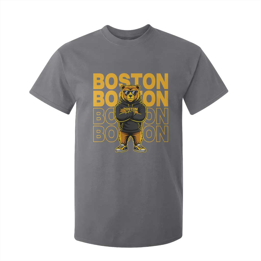 Retro Boston Ice Hockey T Shirt For Kid Fear The Bear TS10 Charcoal Print Your Wear