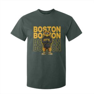 Retro Boston Ice Hockey T Shirt For Kid Fear The Bear TS10 Dark Forest Green Print Your Wear