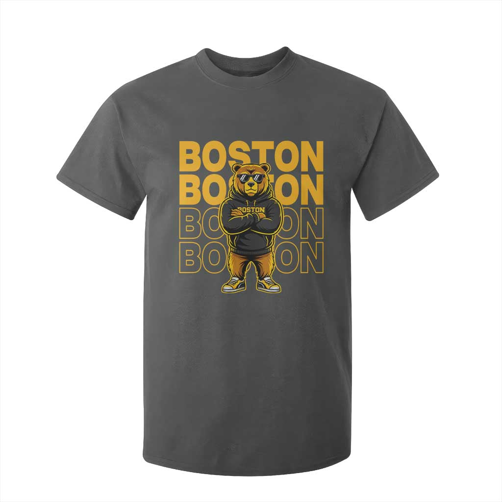 Retro Boston Ice Hockey T Shirt For Kid Fear The Bear TS10 Dark Heather Print Your Wear