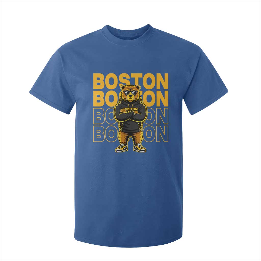 Retro Boston Ice Hockey T Shirt For Kid Fear The Bear TS10 Royal Blue Print Your Wear