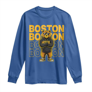 Retro Boston Ice Hockey Long Sleeve Shirt Fear The Bear TS10 Royal Blue Print Your Wear
