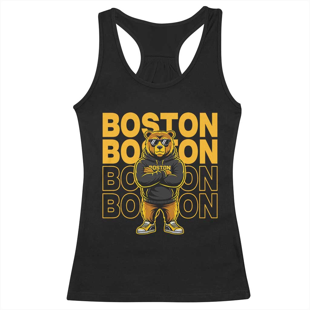 Retro Boston Ice Hockey Racerback Tank Top Fear The Bear TS10 Black Print Your Wear