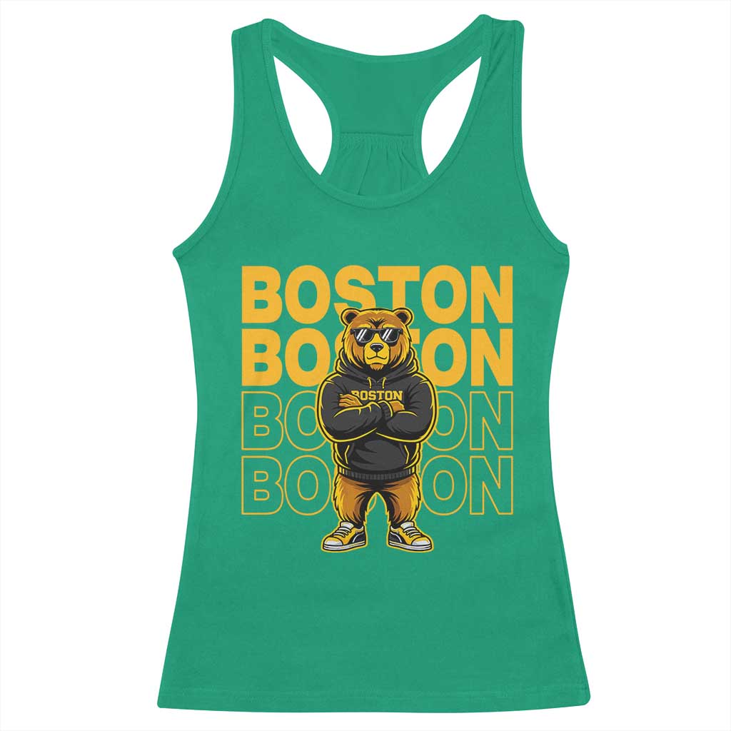 Retro Boston Ice Hockey Racerback Tank Top Fear The Bear TS10 Irish Green Print Your Wear