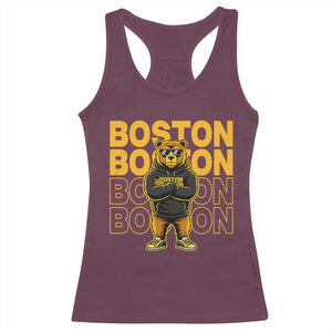 Retro Boston Ice Hockey Racerback Tank Top Fear The Bear TS10 Maroon Print Your Wear