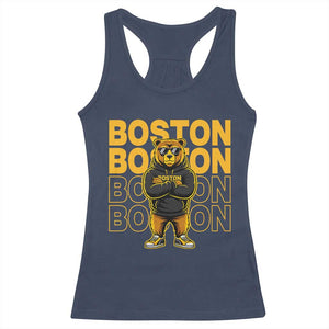 Retro Boston Ice Hockey Racerback Tank Top Fear The Bear TS10 Navy Print Your Wear