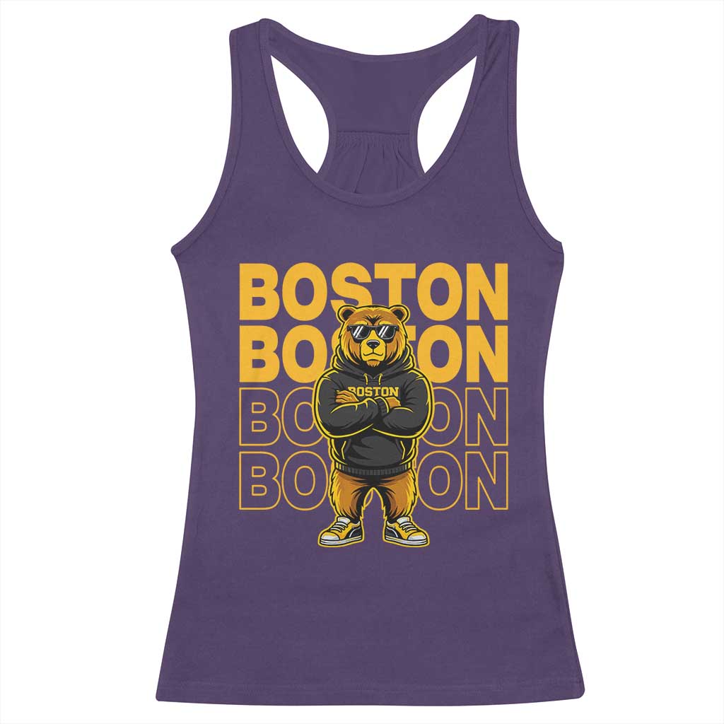 Retro Boston Ice Hockey Racerback Tank Top Fear The Bear TS10 Purple Print Your Wear