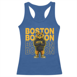 Retro Boston Ice Hockey Racerback Tank Top Fear The Bear TS10 Royal Blue Print Your Wear