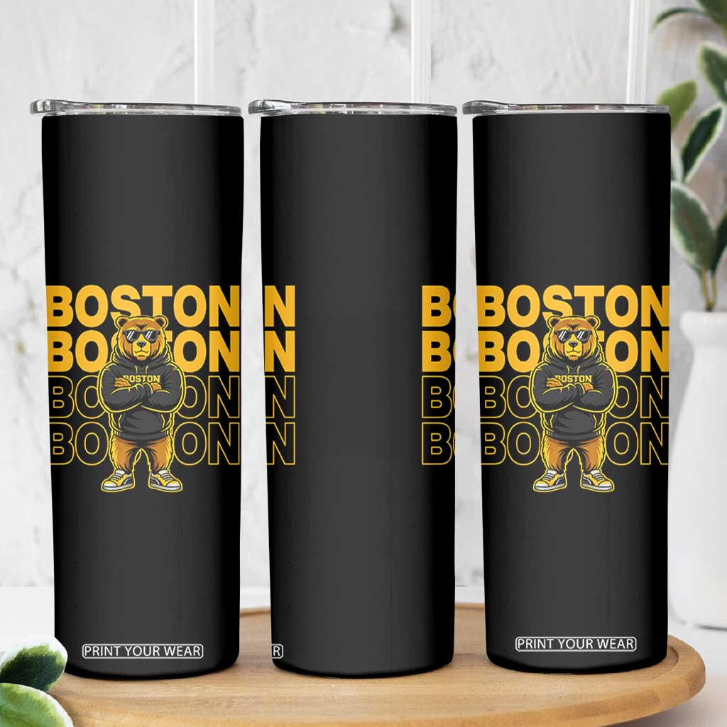 Retro Boston Ice Hockey Skinny Tumbler Fear The Bear TS10 Print Your Wear