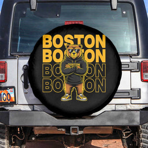 Retro Boston Ice Hockey Spare Tire Cover Fear The Bear TS10 No hole Black Print Your Wear