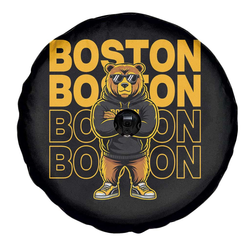 Retro Boston Ice Hockey Spare Tire Cover Fear The Bear TS10 Print Your Wear