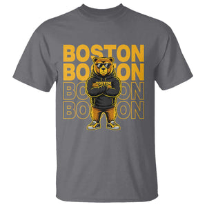 Retro Boston Ice Hockey T Shirt Fear The Bear TS10 Charcoal Print Your Wear