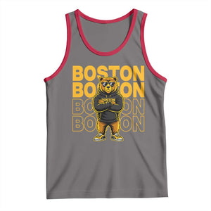 Retro Boston Ice Hockey Tank Top Fear The Bear TS10 Deep Heather Red Print Your Wear