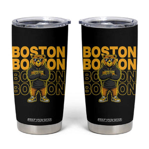 Retro Boston Ice Hockey Tumbler Cup Fear The Bear TS10 Black Print Your Wear