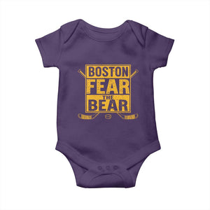 Boston Ice Hockey Baby Onesie Fear The Bear TS10 Purple Print Your Wear