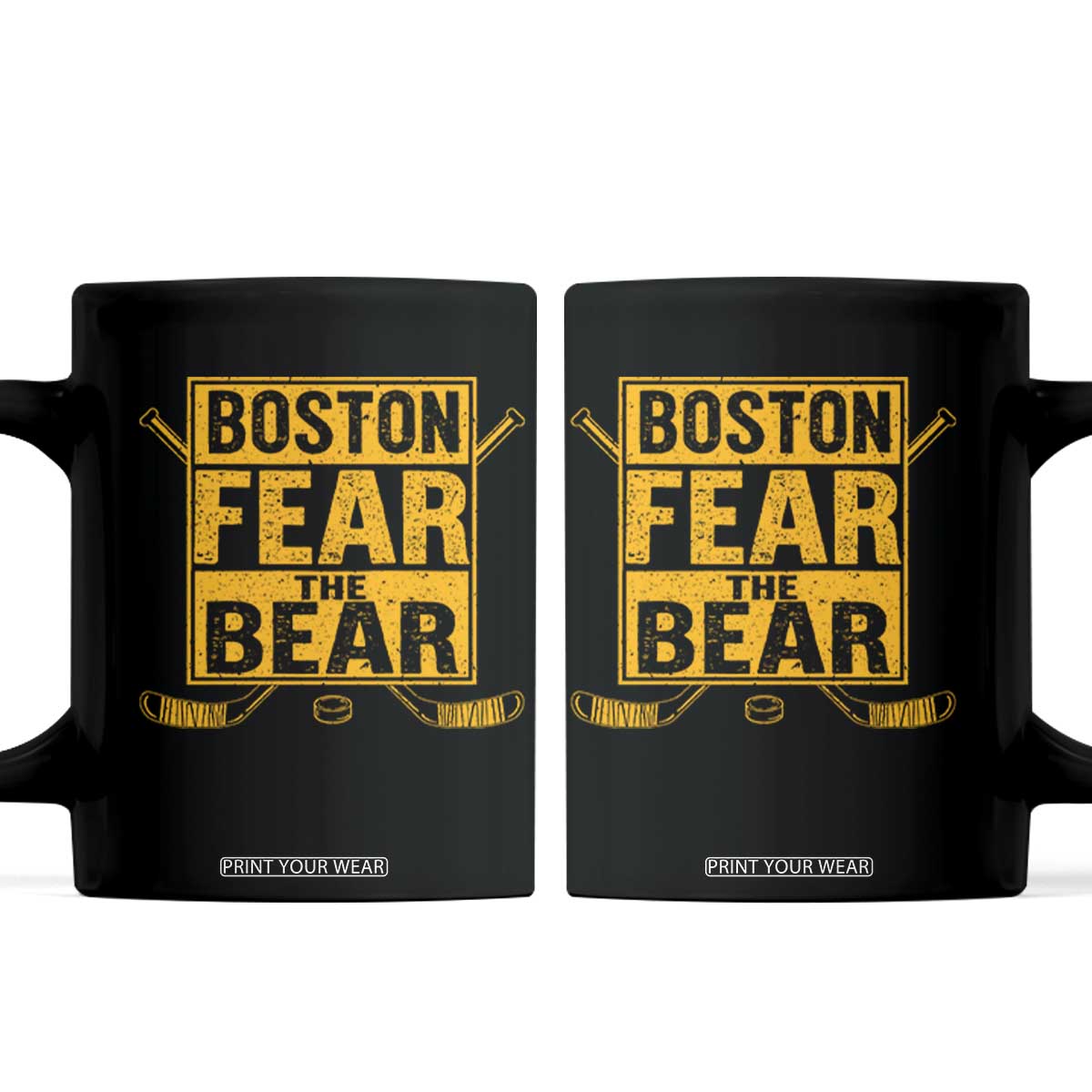 Boston Ice Hockey Coffee Mug Fear The Bear TS10 Black Print Your Wear