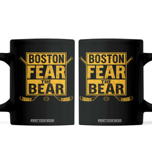 Boston Ice Hockey Coffee Mug Fear The Bear TS10 Black Print Your Wear