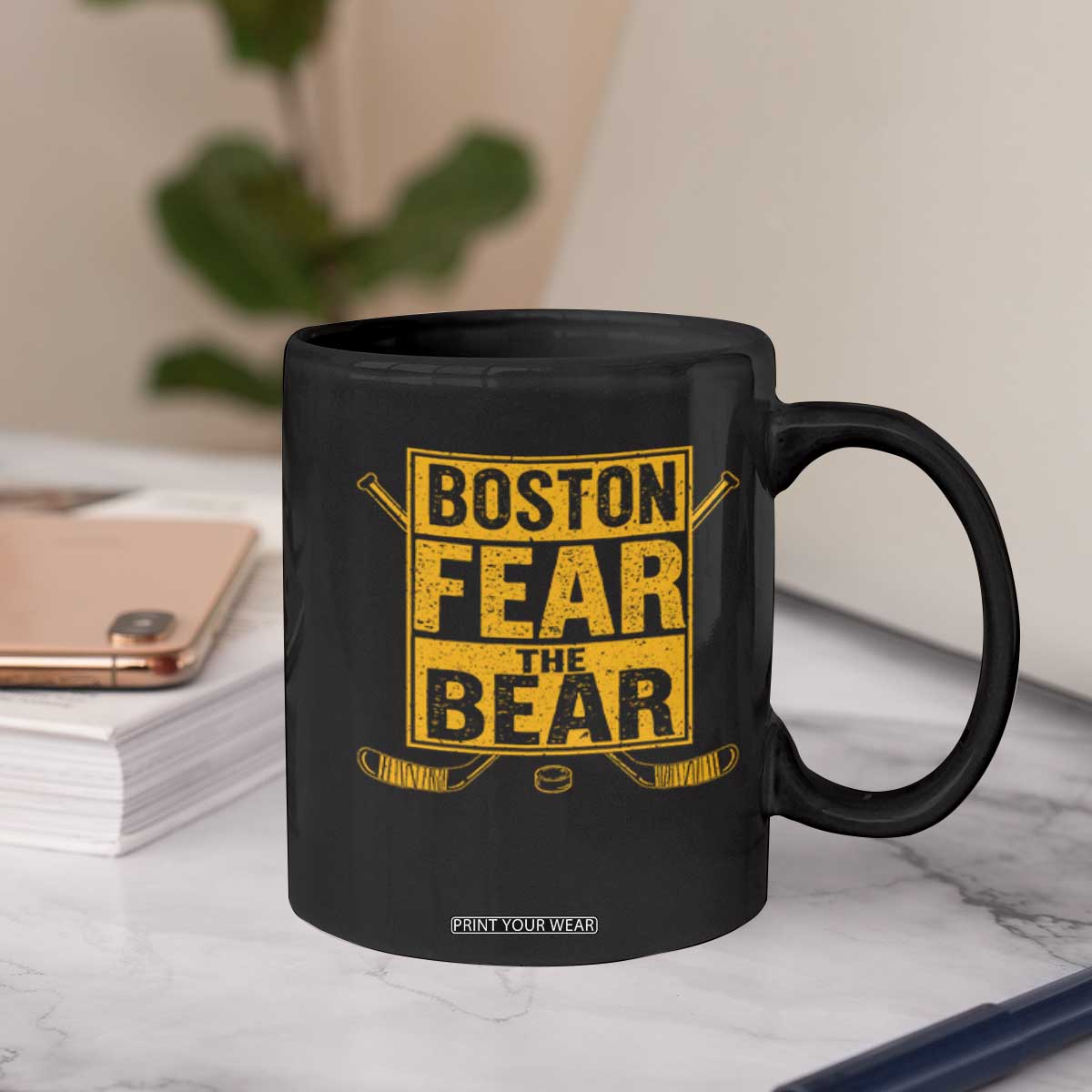 Boston Ice Hockey Coffee Mug Fear The Bear TS10 Print Your Wear