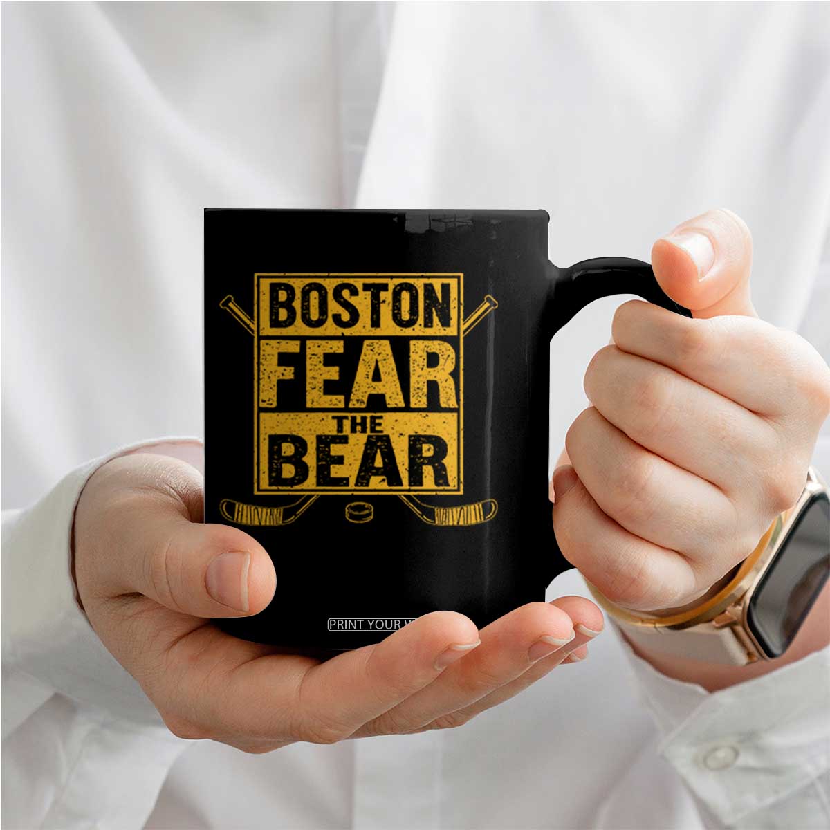 Boston Ice Hockey Coffee Mug Fear The Bear TS10 Print Your Wear
