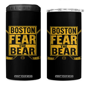 Boston Ice Hockey 4 in 1 Can Cooler Tumbler Fear The Bear TS10 One Size: 16 oz Black Print Your Wear