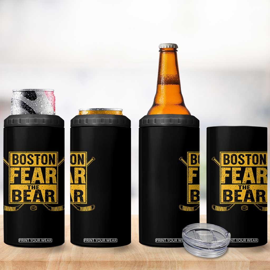 Boston Ice Hockey 4 in 1 Can Cooler Tumbler Fear The Bear TS10 Print Your Wear