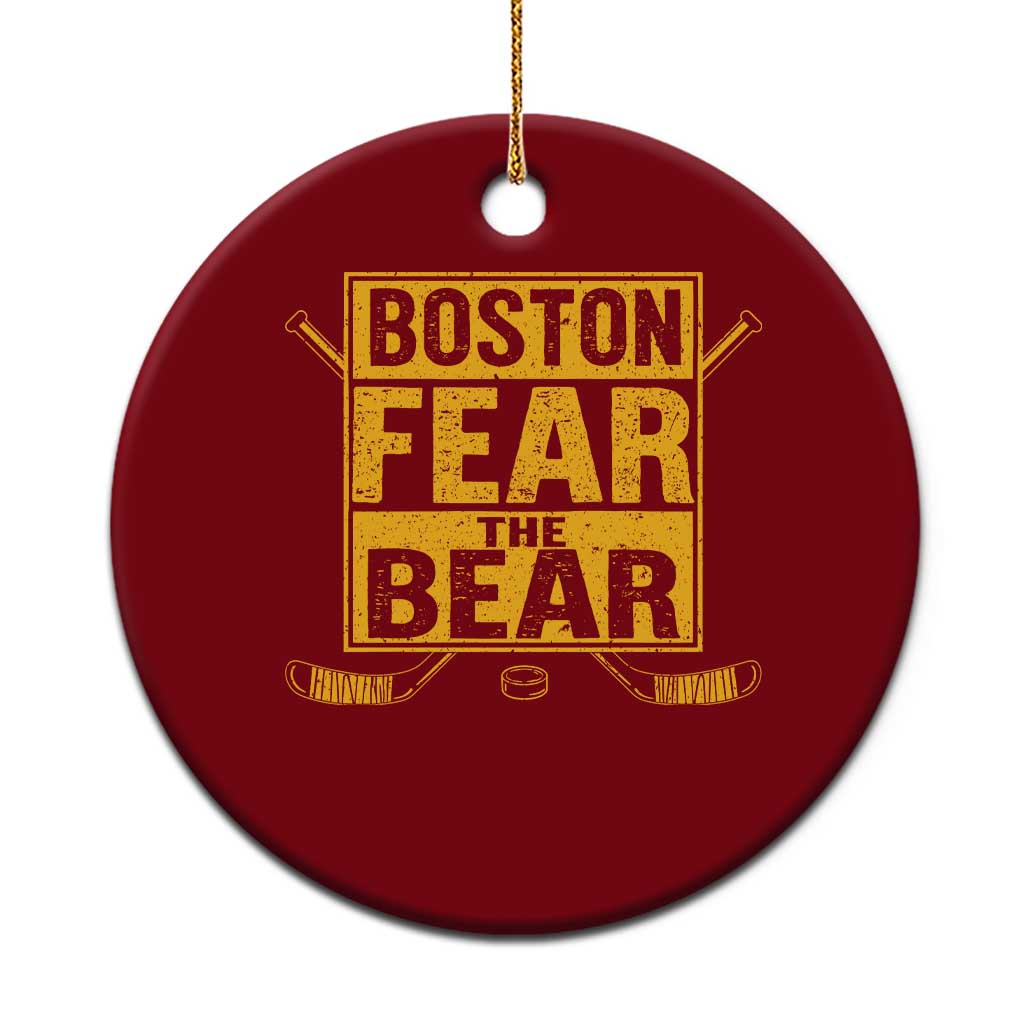 Boston Ice Hockey Ceramic Ornament Fear The Bear TS10 1pc Red Print Your Wear