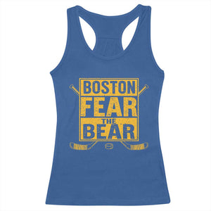 Boston Ice Hockey Racerback Tank Top Fear The Bear TS10 Royal Blue Print Your Wear