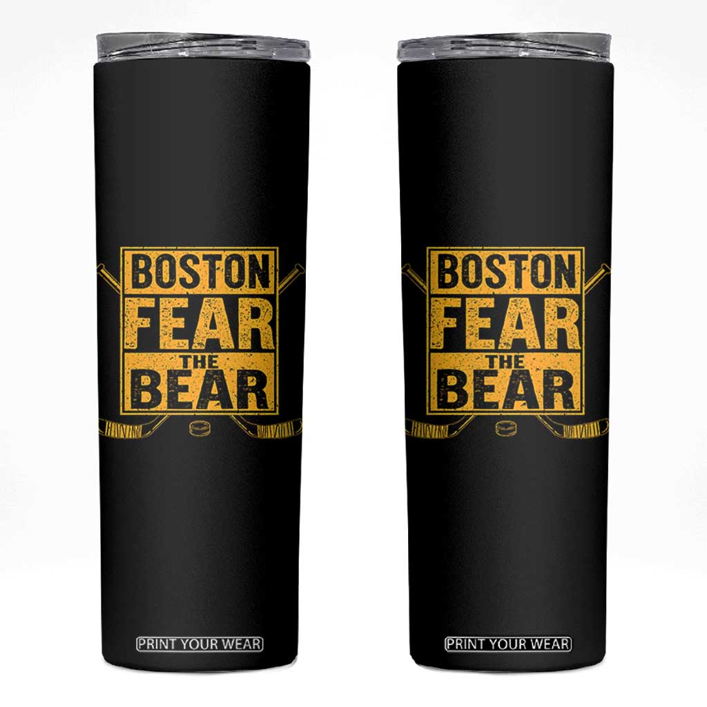 Boston Ice Hockey Skinny Tumbler Fear The Bear TS10 Black Print Your Wear