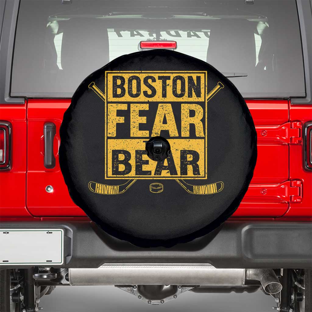 Boston Ice Hockey Spare Tire Cover Fear The Bear TS10 Black Print Your Wear