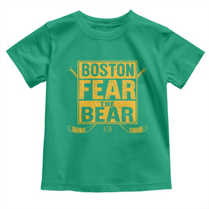 Boston Ice Hockey Toddler T Shirt Fear The Bear TS10 Irish Green Print Your Wear