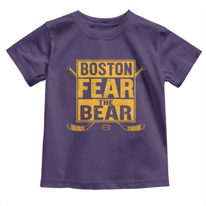 Boston Ice Hockey Toddler T Shirt Fear The Bear TS10 Purple Print Your Wear