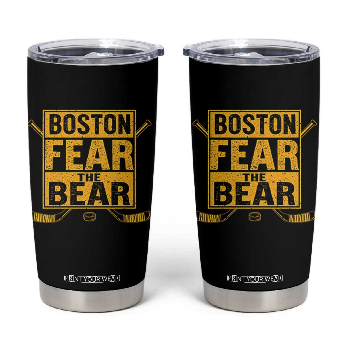 Boston Ice Hockey Tumbler Cup Fear The Bear TS10 Black Print Your Wear