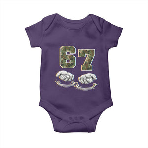 Funny Six Seven 6 7 Meme Baby Onesie Gen Alpha Slang 6 7 Hands Camo Boy Girl TS10 Purple Print Your Wear