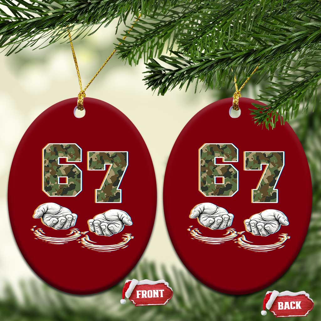 Funny Six Seven 6 7 Meme Ceramic Ornament Gen Alpha Slang 6 7 Hands Camo Boy Girl TS10 Print Your Wear