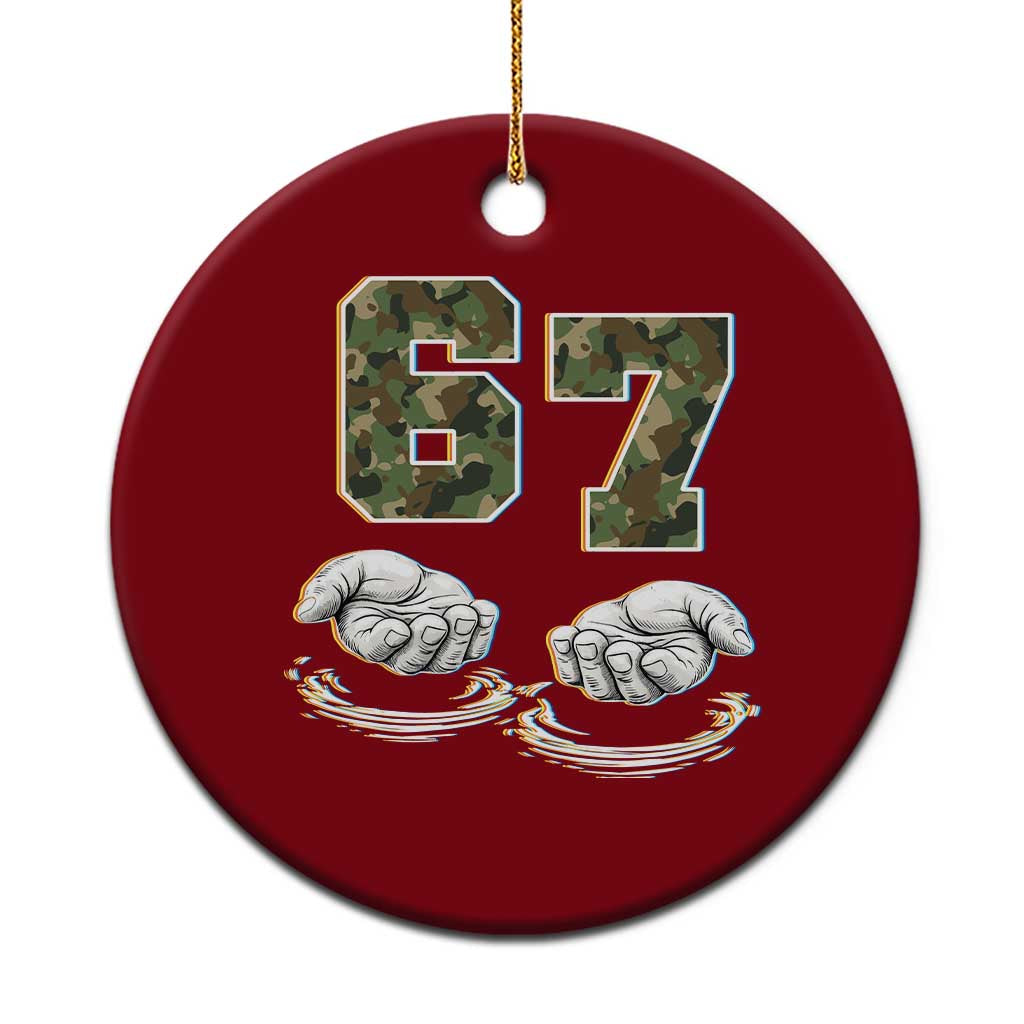 Funny Six Seven 6 7 Meme Ceramic Ornament Gen Alpha Slang 6 7 Hands Camo Boy Girl TS10 1pc Red Print Your Wear
