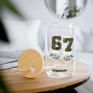 Funny Six Seven 6 7 Meme Glass Can Gen Alpha Slang 6 7 Hands Camo Boy Girl TS10 Print Your Wear