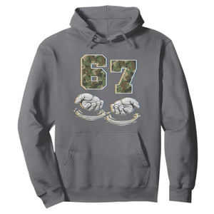 Funny Six Seven 6 7 Meme Hoodie Gen Alpha Slang 6 7 Hands Camo Boy Girl TS10 Charcoal Print Your Wear