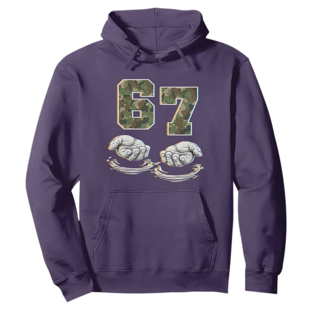 Funny Six Seven 6 7 Meme Hoodie Gen Alpha Slang 6 7 Hands Camo Boy Girl TS10 Purple Print Your Wear