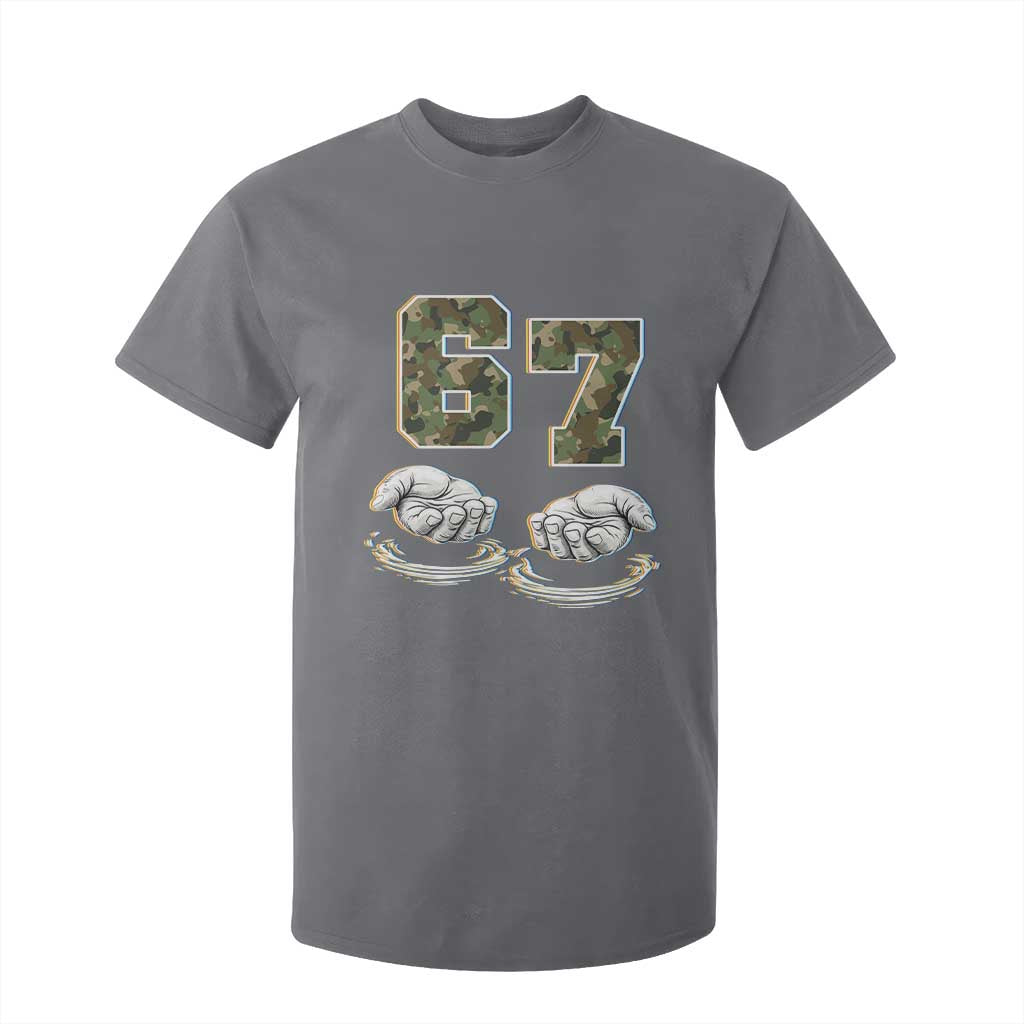 Funny Six Seven 6 7 Meme T Shirt For Kid Gen Alpha Slang 6 7 Hands Camo Boy Girl TS10 Charcoal Print Your Wear