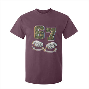 Funny Six Seven 6 7 Meme T Shirt For Kid Gen Alpha Slang 6 7 Hands Camo Boy Girl TS10 Maroon Print Your Wear