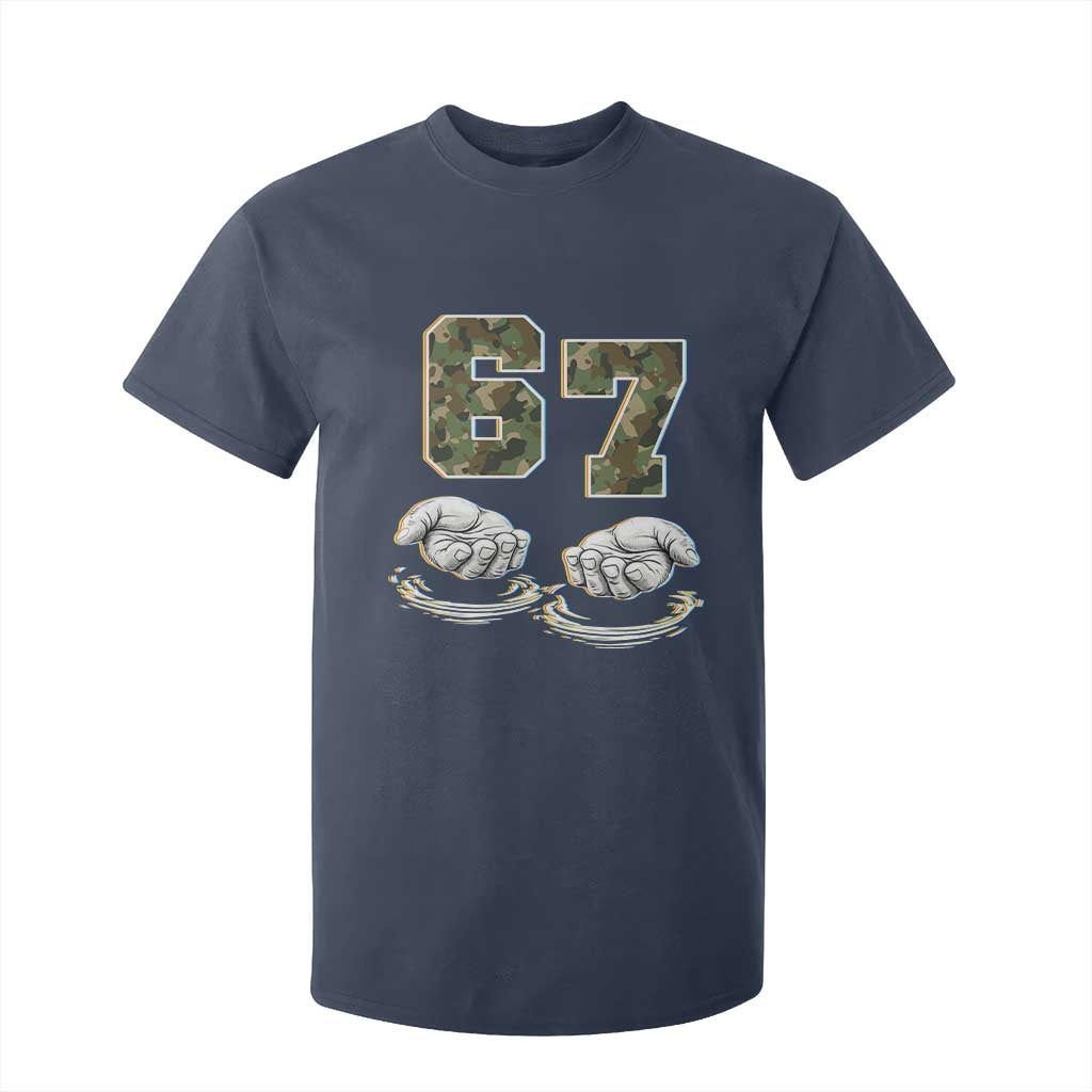 Funny Six Seven 6 7 Meme T Shirt For Kid Gen Alpha Slang 6 7 Hands Camo Boy Girl TS10 Navy Print Your Wear